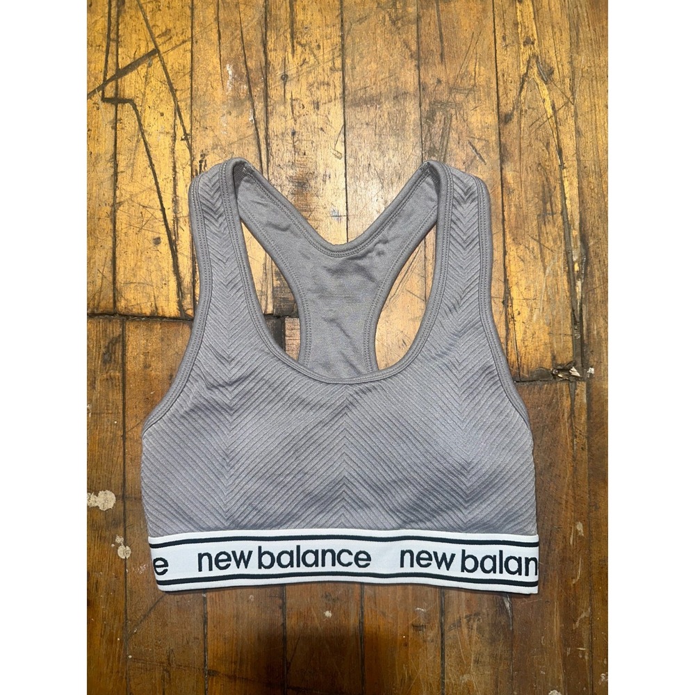 New Balance Sports Bra Women's Gray‎ Racerback Comfort Gym Workouts Activewear